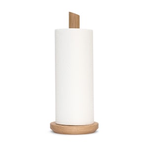 Kitchen roll holder wood oak, paper roll holder made of solid wood for kitchen roll holder kitchen towel dispenser simple kitchen helper kitchen design image 6