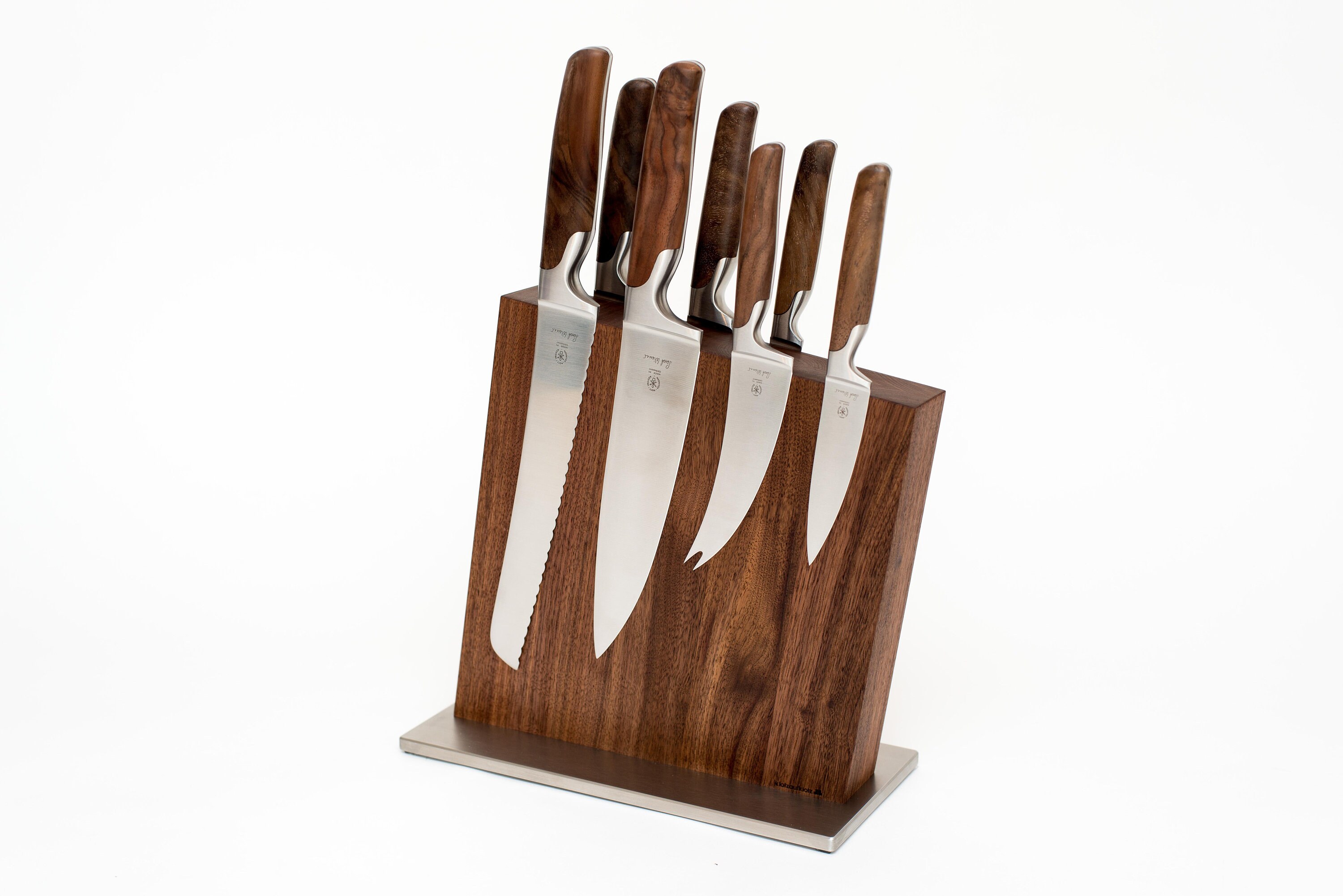 Portacoltelli Magnetico In Legno Di Noce – Capacità 16+ Coltelli – Blocco Da Cucina Extra Large - 4