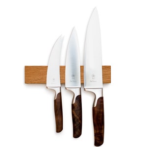 Messerleiste Holz Magnet Eiche für 4, 6 oder 9 Messer Längen 21 bis 46 cm, Blickfang in der Küche , magnetisch Messerblock ohne Bohren Bild 4