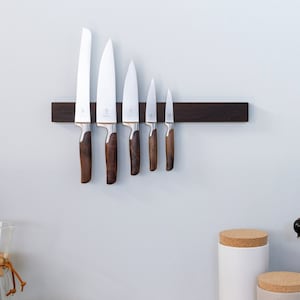 Magnetic Knife Rack fumed oak image 1