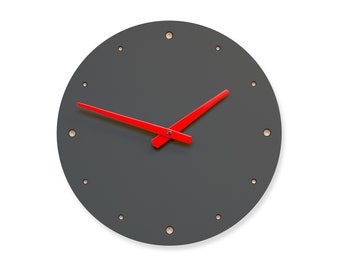 Horloge murale étain | 35 cm | Horloge | Design et pierre artificielle avec mouvement à quartz silencieux, pour salon, cuisine, chambre à coucher, rond