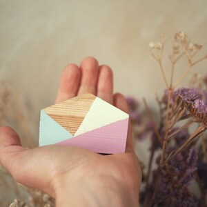 Hand painted wooden tiny house, miniature house, hand painted house, wood block toy house, little wooden house, decorative house, wooden toy
