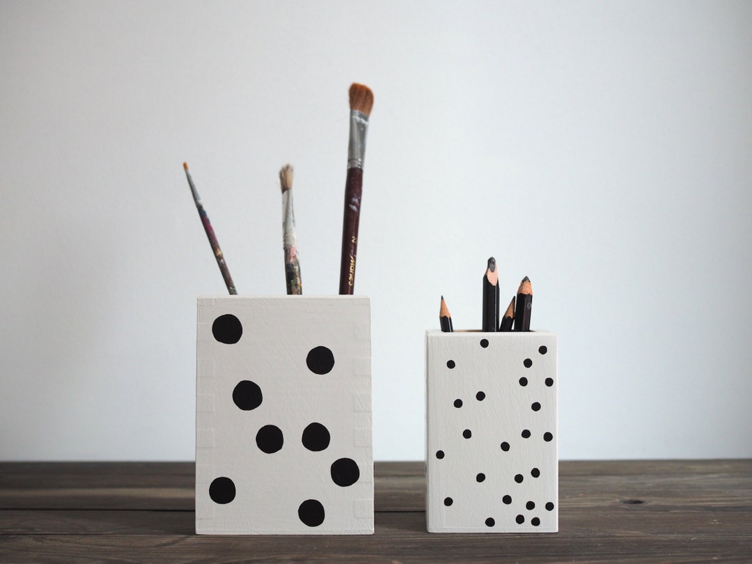 The Box LARGE or SMALL, Pencil Box With Dots, Pencil Holder, Kids Room