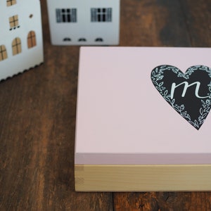 Personalizado com carta - caixa de fotos para impressões 15x20cm ou caderno A5 - caixa de casamento - presente de dia dos namorados - coração e plantas
