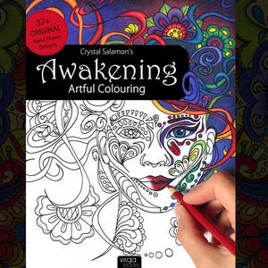 Awakening adult coloring book for men & women of all ages Canadian illustrator. Colouring gift for grown ups kids boys girls hand drawn image 3