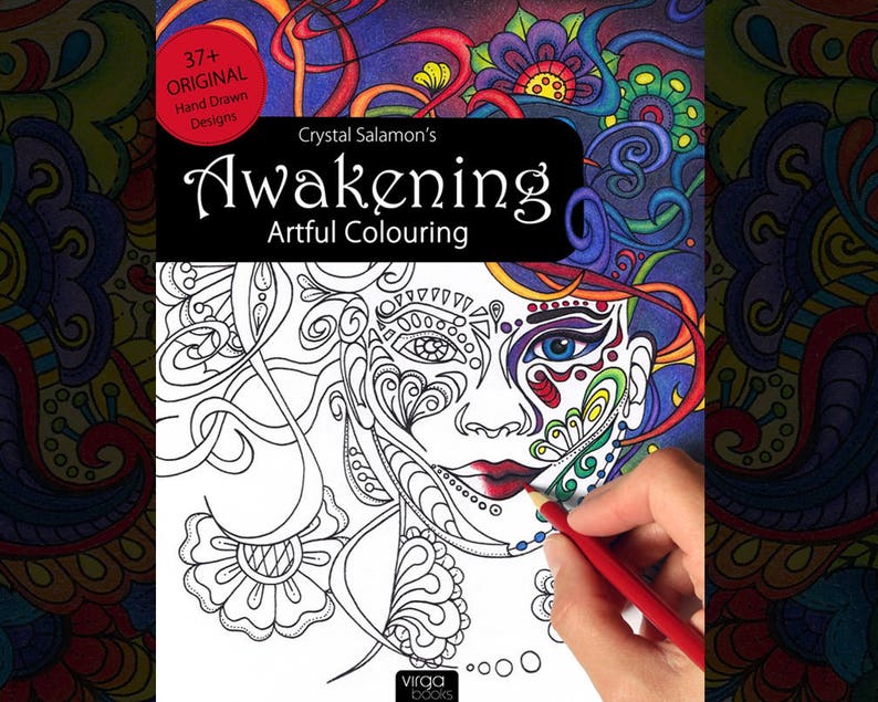 Awakening adult coloring book for men & women of all ages Canadian illustrator. Colouring gift for grown ups kids boys girls hand drawn image 3