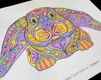 DOWNLOAD - Easter Bunny Coloring Page! Hand drawn Easter fun.