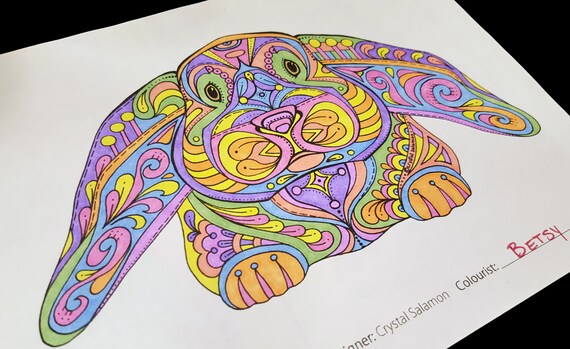 DOWNLOAD - Easter Bunny Coloring Page! Hand drawn Easter fun.