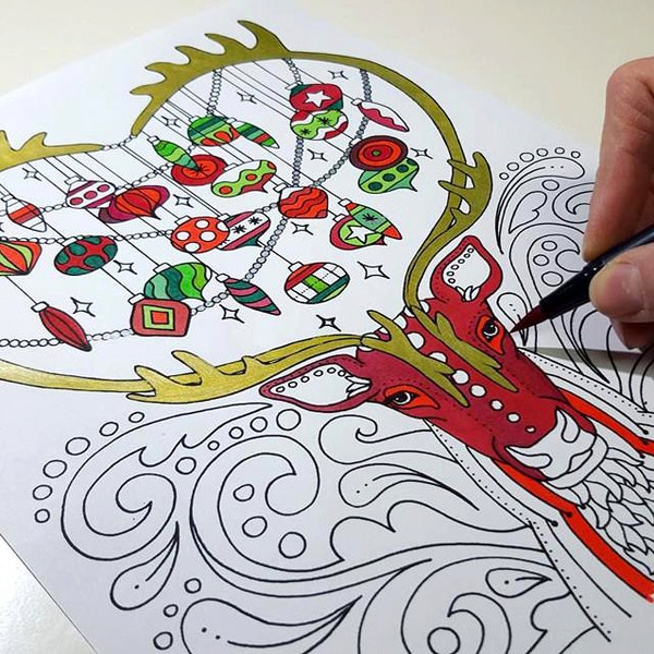 DOWNLOAD - Christmas Reindeer Colouring Page! Download some holiday coloring fun!