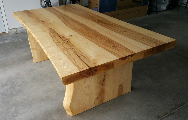 84 X 42 CUSTOM Live Edge Slab Ash Dining Table Etsy