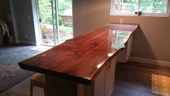 Custom Live Edge Walnut Bar Top Sustainably Harvested Solid Etsy