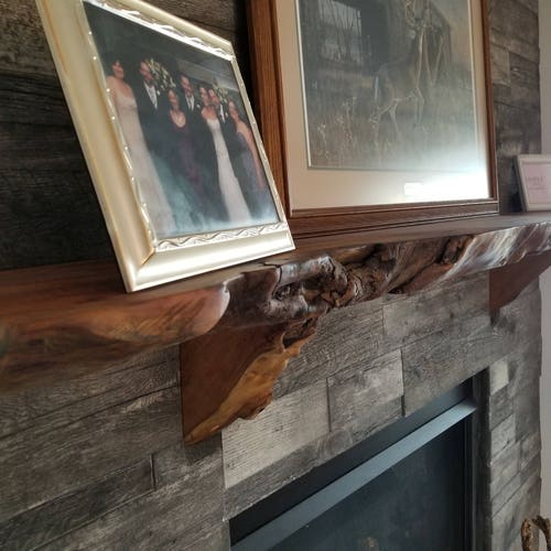 Custom Made Hardwood Liveedge Fireplace Mantels Sycamore Etsy