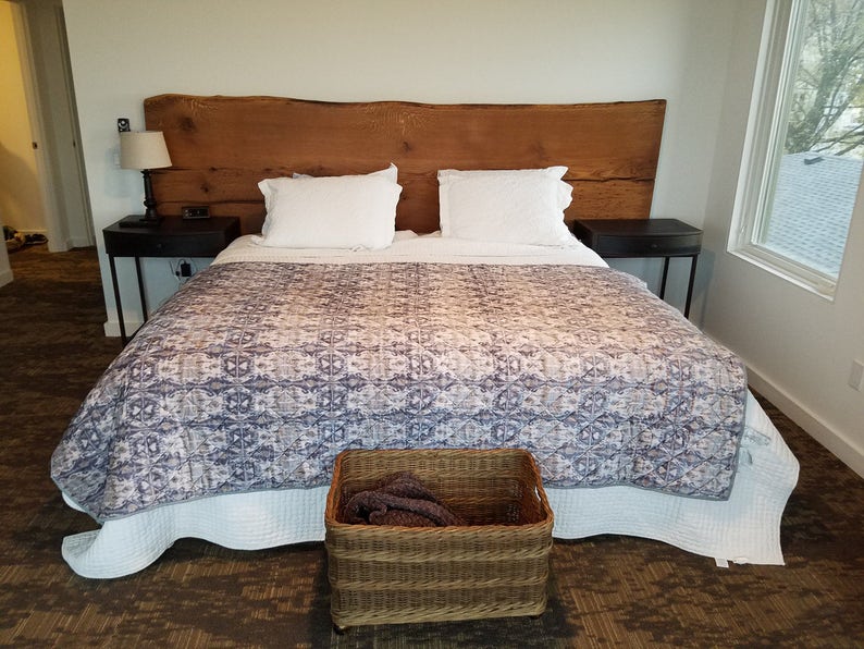110 Live Edge Singleslab White Oak King Size Headboard Etsy