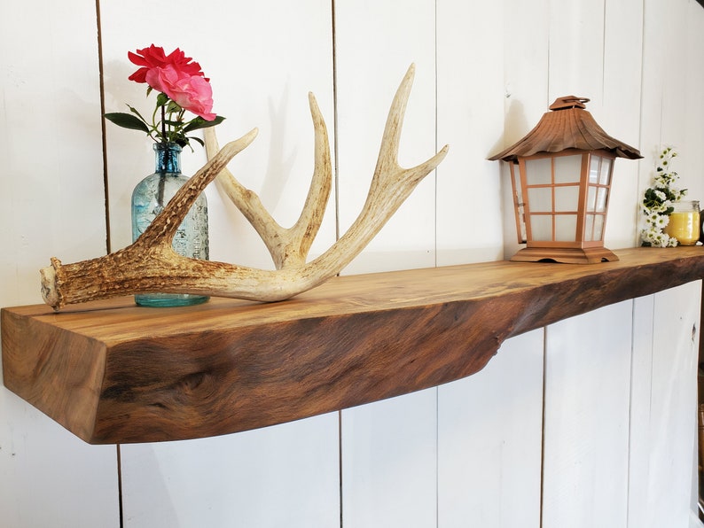 Custom Made Hardwood Liveedge Fireplace Mantels Sycamore, Oak, Walnut