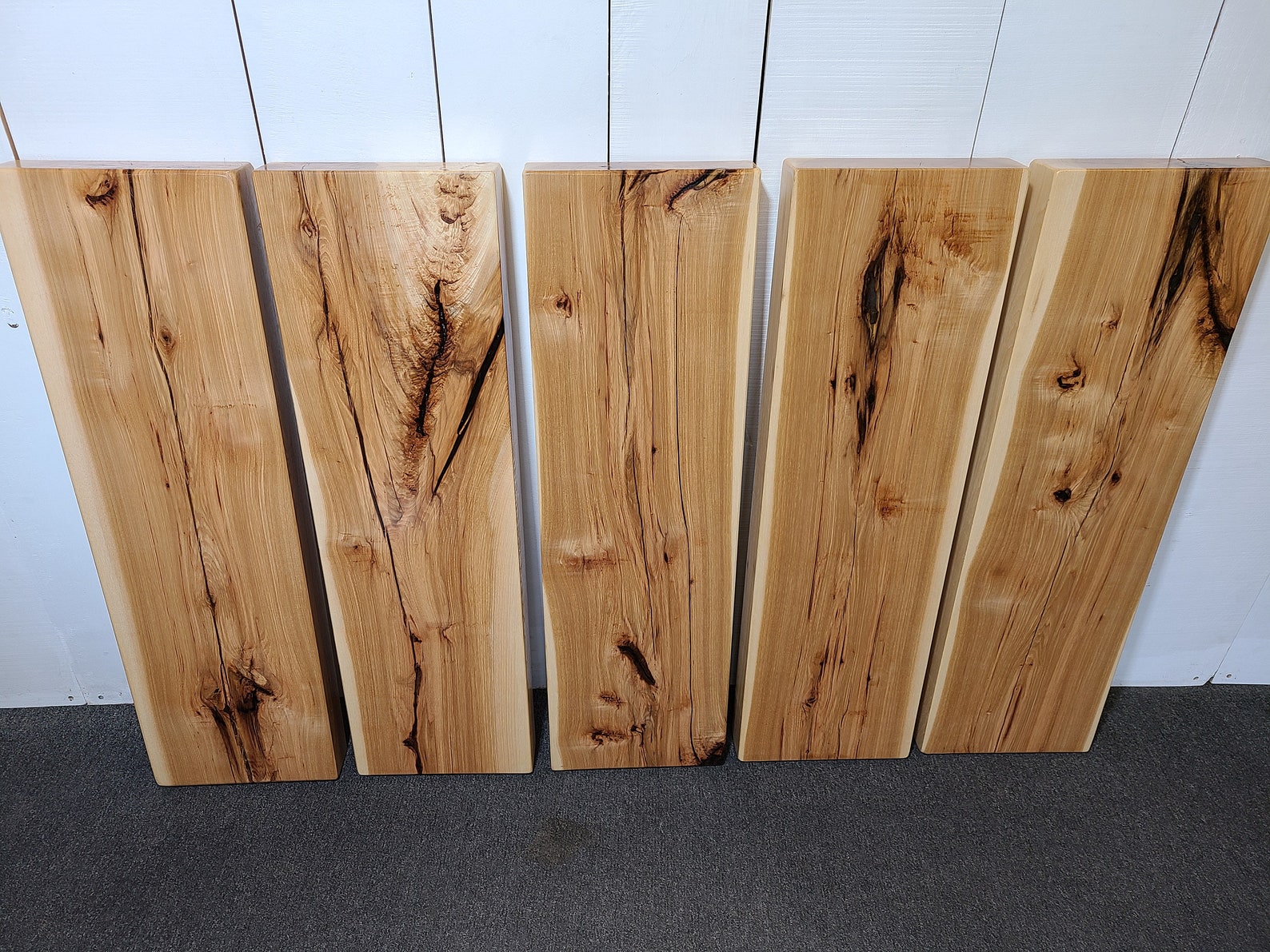 CUSTOM MADE Thick & Solid Hickory Stair Treads Floating Staircase Steps