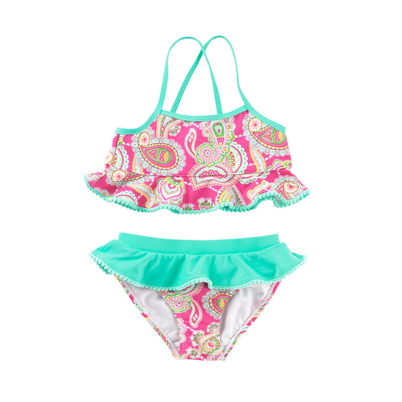 Lizzie Personalized Girls Swim Set Monogram Ruffle Swimsuit | Etsy