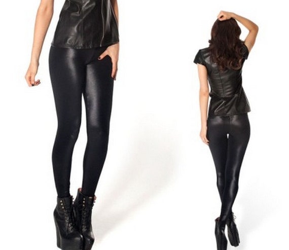 Separating orgasm from ejaculation Black latex leggings