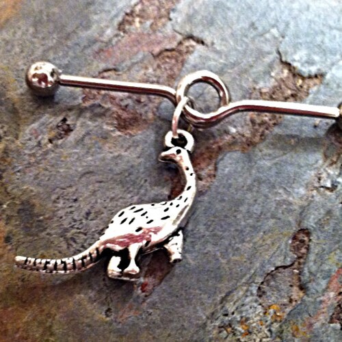 Jurassic DINOSAUR Scaffold Industrial Ear Barbell 1.5 Etsy
