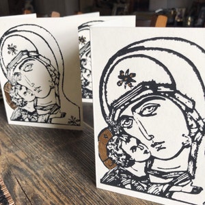 THEOTOKOS Woodblock Printed Note Card & Envelope (blank inside)