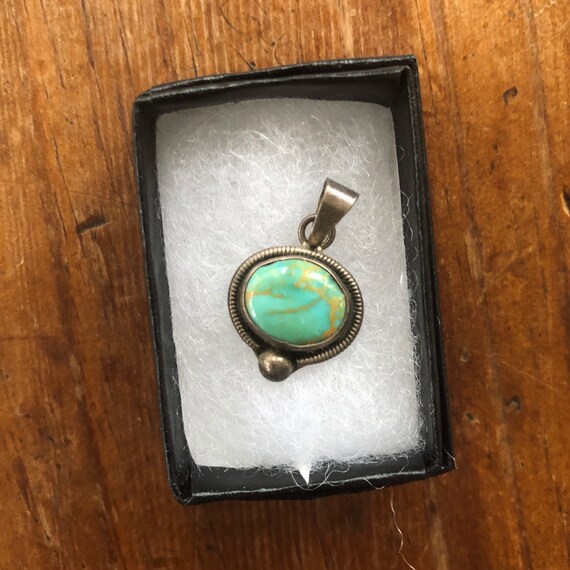 Turquoise and .925 Sterling Silver small pendant … - image 2