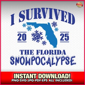 Ich habe die große Schneepokalypse in Florida 2025 überlebt T-Shirt, Wetter, Panhandle, Sturm, Schnee, Eissturm, Januar 2025, Tallahassee