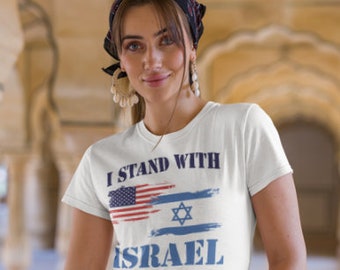 I Stand With Israel File Bundle - PNG, SVG, JPG featuring Israeli and American Flags, Hanukkah, T-shirt, Sticker, Cut File, Cricut, Download