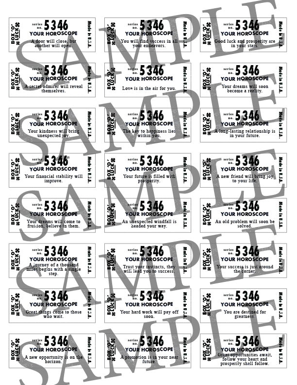 72 Printable Vintage Arcade Horoscope Tickets Boardwalk Arcade Fortune