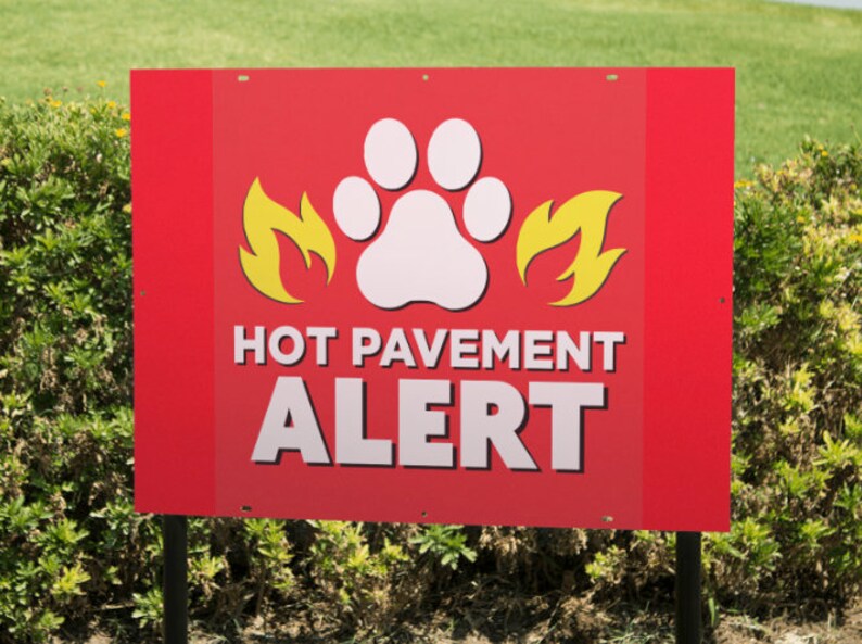 Hot Pavement Warning Sign for Dogs Hot Asphalt Paws Dog Etsy