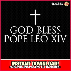 Dio benedica Papa Leone XIV svg-png-jpg, Romano, Italia La fede supera la paura, Cristiano, Chiesa, Cristo 2025, Credente, Vaticano, Silhouette, Versetto della Bibbia