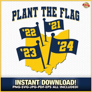Pflanzen Sie die Flagge! Ohio PNG-JPG-SVG, College Sublimation, Ball, Spieltag, Schule, Sofort-Download, Ohio T-Shirt, Football, Sport