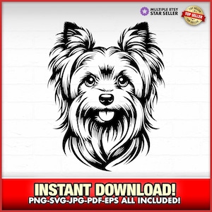 Yorkshire Terrier SVG-PNG-JPG Instant Download, Male Yorkshire Terrier, Laser,Cut Files, Cricut, Dog,Puppy, Yorkie, Yorkie Mom, Dog Mom Gift
