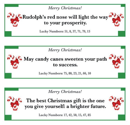 108 Christmas Fortune Cookie Fortunes,humorous,cute,funny,family ...