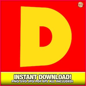 Letter D in geel Halloween-feest ontwerp SVG-EPS-PNG, familiekostuum, sublimatie, Instant Download, Chipmunk Fun, oktober, gedeeld kostuum
