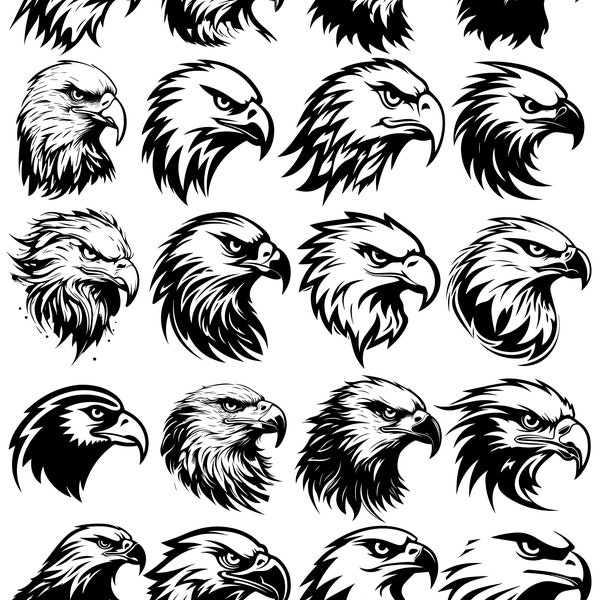 20 Eagle SVG Bundle, Eagle Head Clipart, Eagle, Eagle Cut Files, Cricut, Cutting Files, Instant Download, T-Shirts, Stickers, Tattoo, Mascot