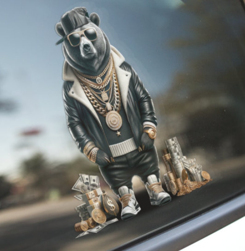 Block Bear Rapper Hip-hop Teddy Bear Graffiti PNG, Instant Digital Download, Black and ...