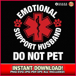 Emotionele steun Echtgenoot niet aaien EPS-SVG-PNG, hond, vader, hondje, hondenpret, huisdieren, ster van het leven, schattige humor, baasje, grappige Vaderdag