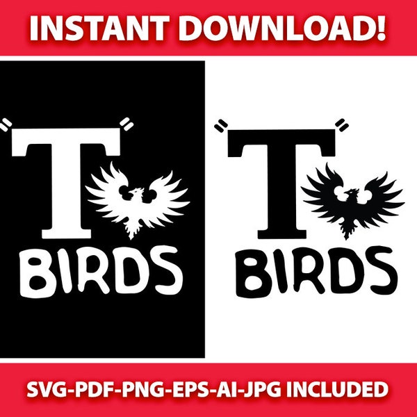 T Birds SVG, Grease PNG, Vintage PDF, Halloween costume, instant download, sublimation, halloween party movie, retro, Bird, Danny Zuko, Fun