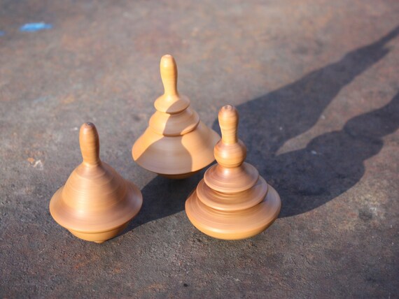 wooden spinning tops