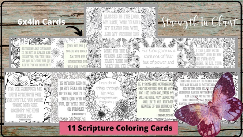Strength In Christ Scripture Coloring Cards image 1