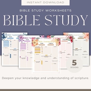 Floral Bible Study Bundle | Bible Summary | Faith Reflection | Chapter Summary