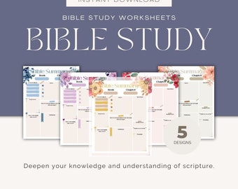 Floral Bible Study Bundle | Bible Summary | Faith Reflection | Chapter Summary