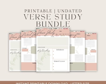 Verse Study Guide | Bible Word Study | Verse Study Printable | Verse Mapping Journal | Bible Verse Mapping