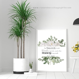 Psalm 119-103 | BIble Verse Wall Art | Scripture Wall Art | Christian Decor | Bible Verse Print | Printable Art