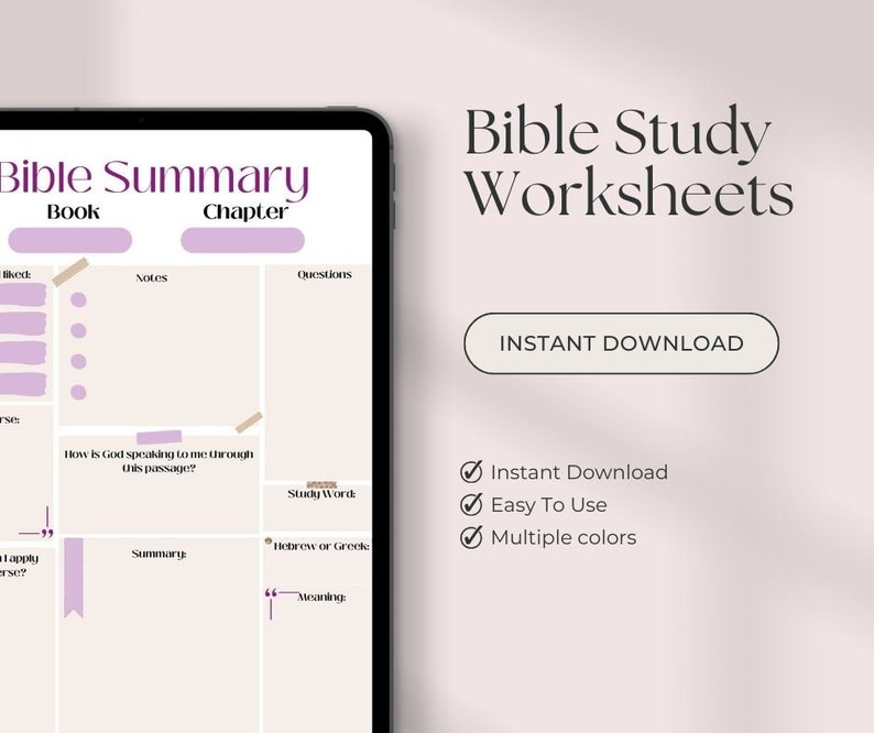 Bible Study Bundle | Bible Summary | Faith Reflection | Chapter Summary ...