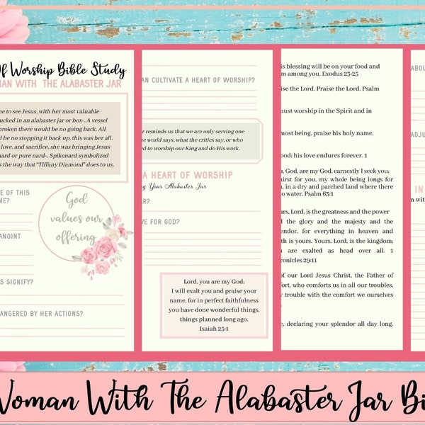 Woman With The Alabaster Jar Bible Study | Woman In The Bible | Printable Bible Study