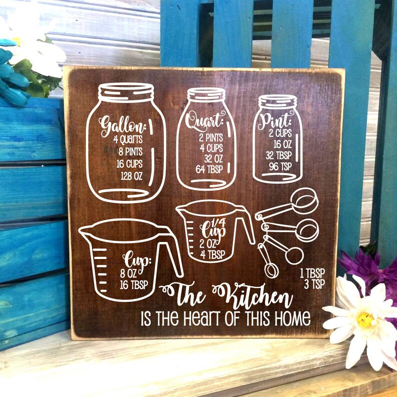 Kitchen Measurement Decals Measuring Cheat Sheet Sticker Etsy