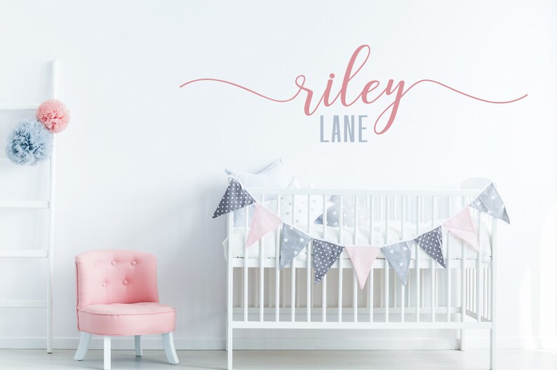 Custom Name Wall Art Vinyl Wall Decal Cursive Name Swash Etsy