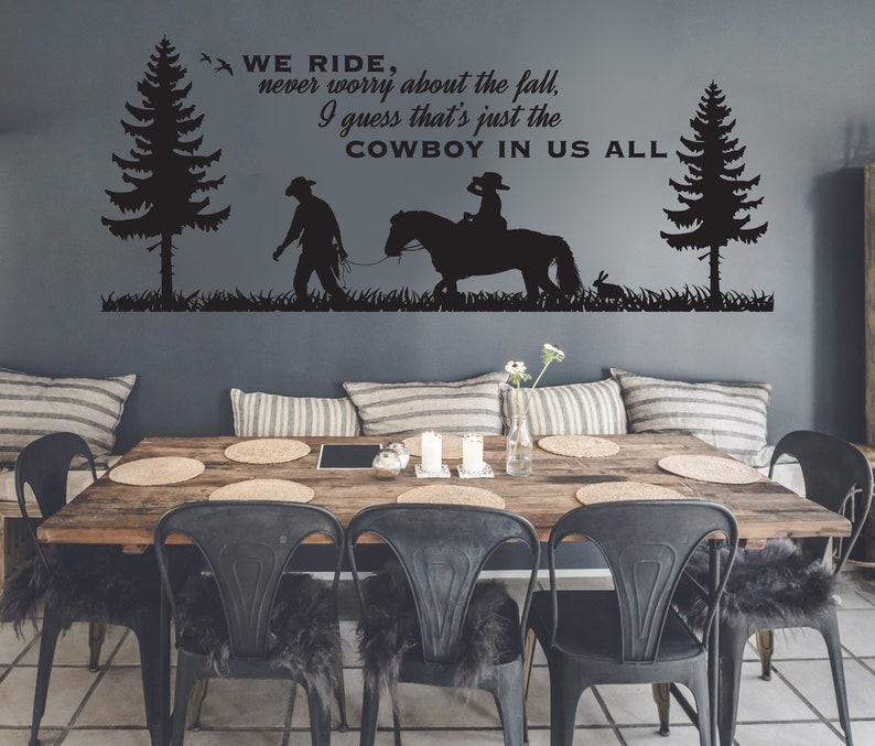 Large Western Wall Art Cowboy Wall Decor Horse Sign for Etsy