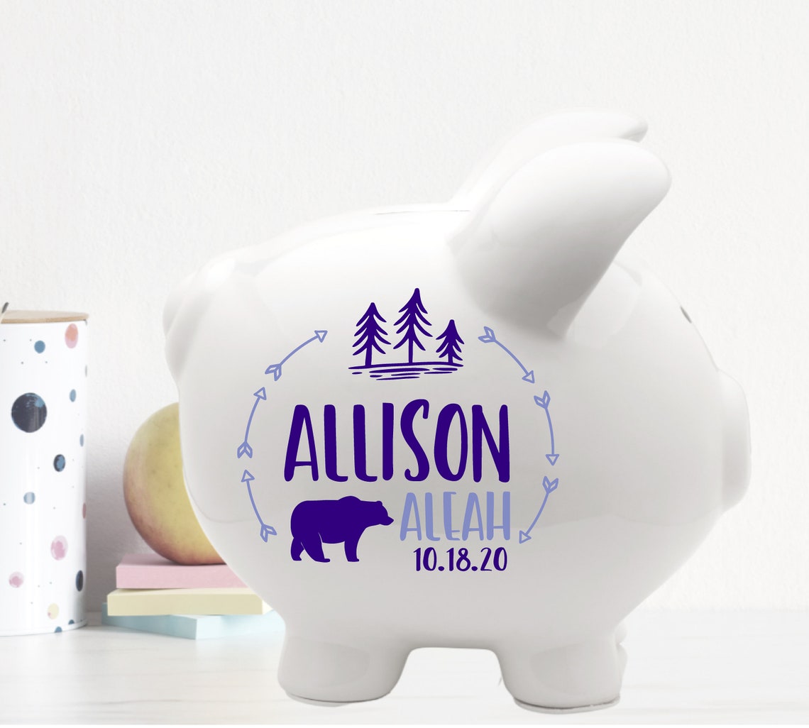 Personalized Piggy Bank Baby Keepsake Gift Ceramic Piggy Etsy