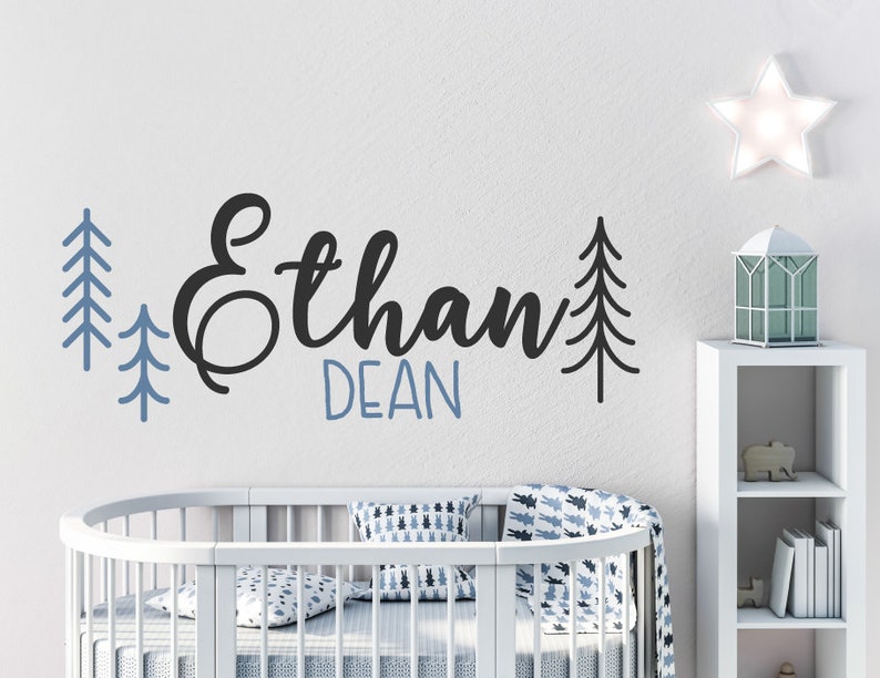 Custom Name Decal for Nursery Nursery Wall Art Name Kids Etsy